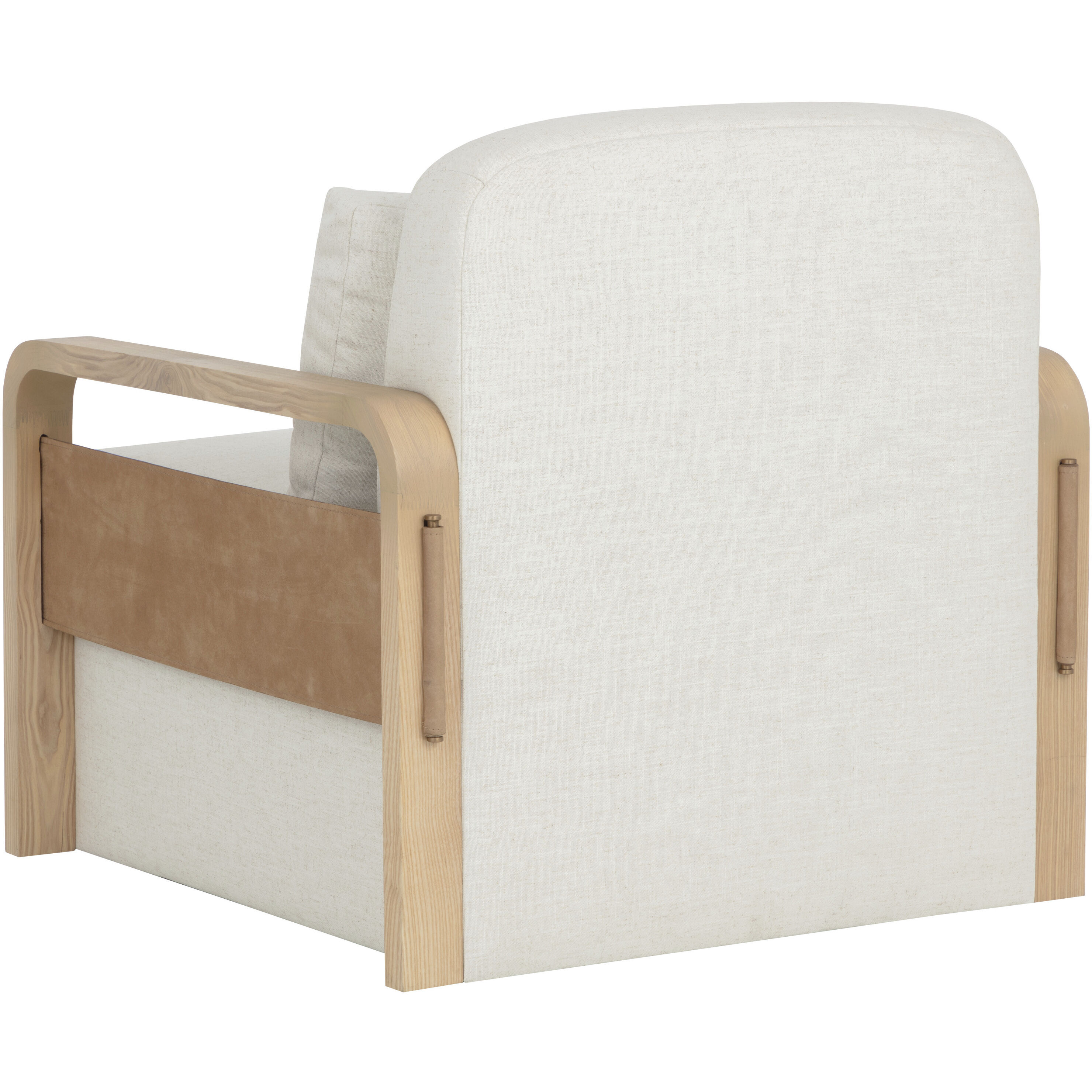 Otso Geralt Linen / Nubuck Tan Leather Swivel Lounge Chair